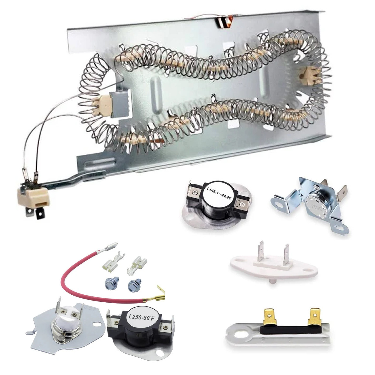 GEQ9800PW2 Whirlpool Heating Element Fuse Thermostat Kit